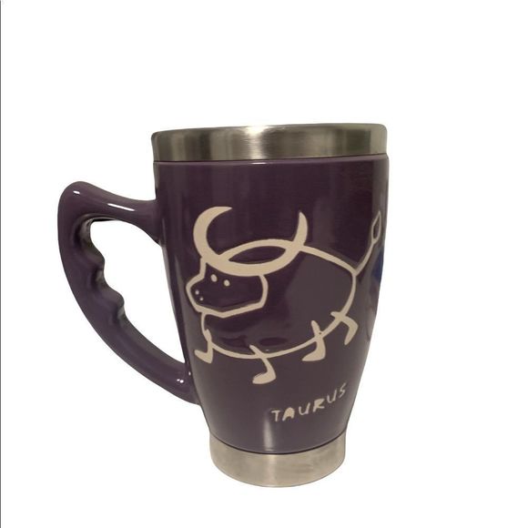 Taurus | Purple Ceramic & Stainless Mug - Picture 1 of 3